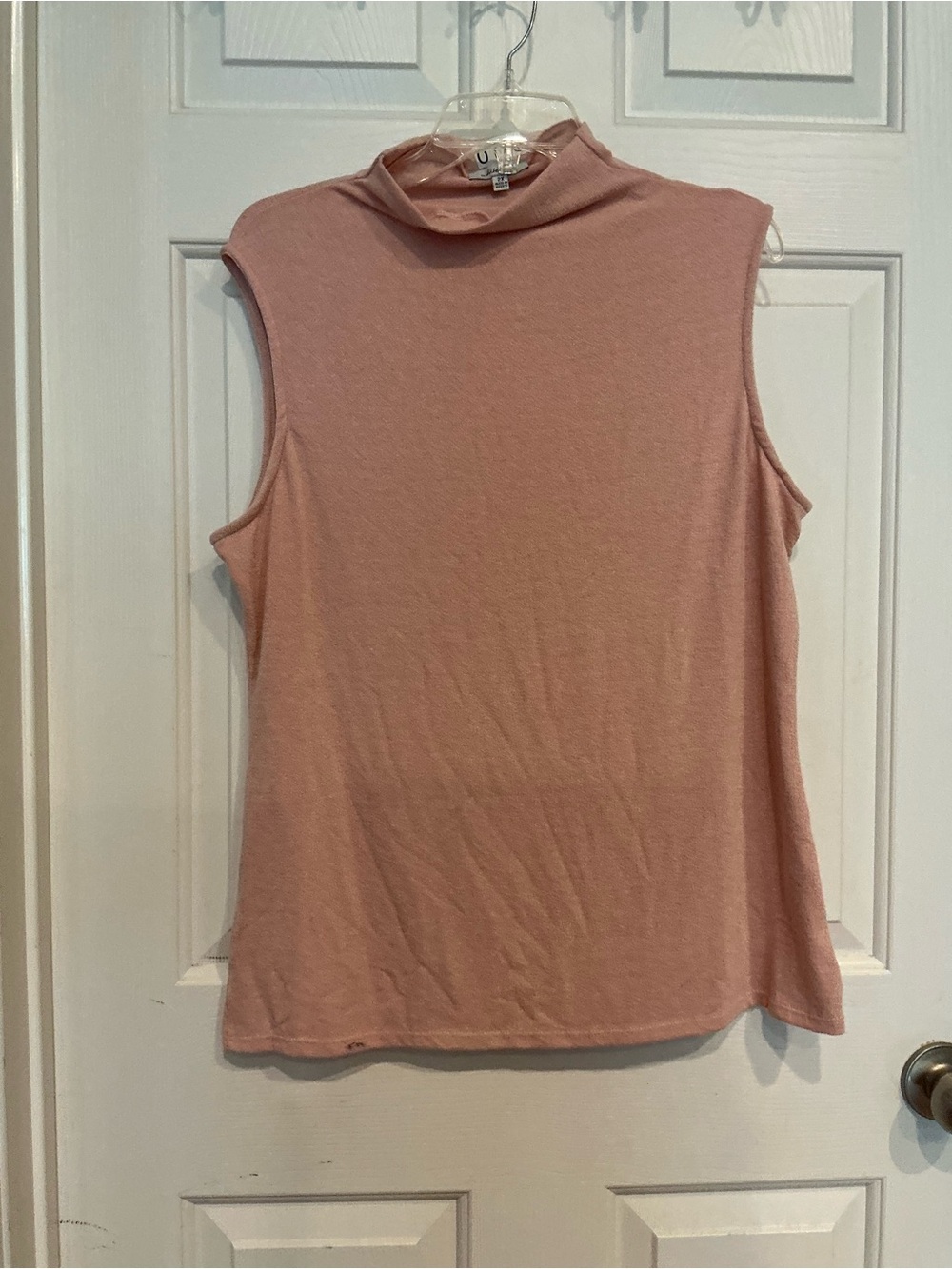 white birch Sleeveless Mock Neck Tank - Dusty Pink